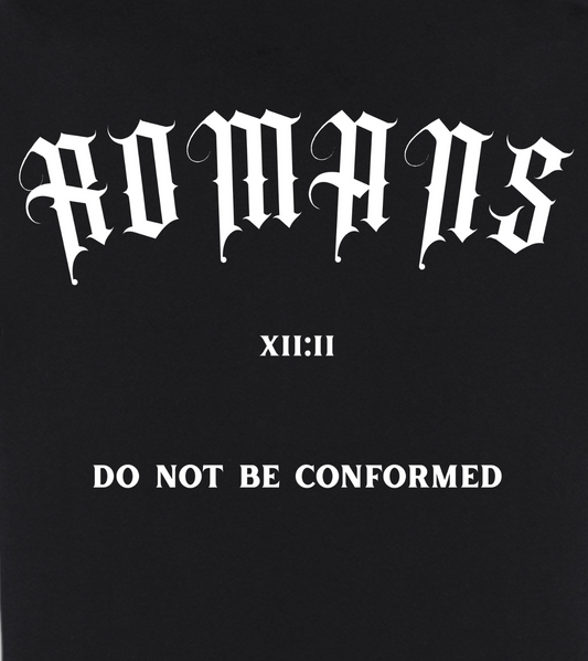 Romans 12:2 T-shirt - Black