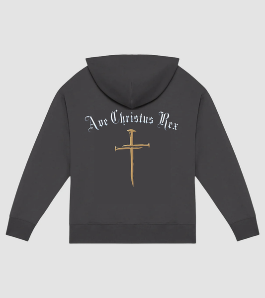 Ave Christus Rex Hoodie - Grey