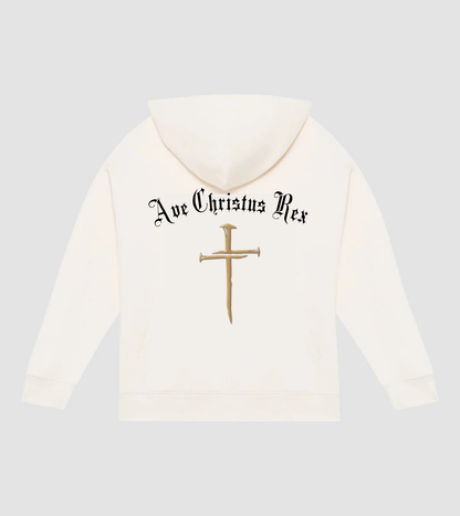 Ave Christus Rex Hoodie - Ivory