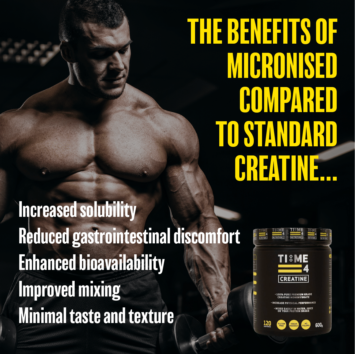 BENEFITS OF PREMIUM CREATINE TIME 4 NUTRITION